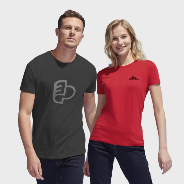 Basic T-shirt met ronde hals (grote oplages)