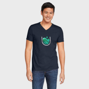 Duurzaam heren T-shirt met V-hals semi-fit