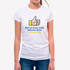 Stop corona t-shirt - "1,5m is beter"