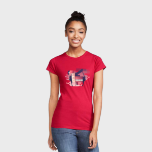 Premium dames T-shirt met ronde hals semi-fit